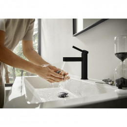 Смеситель для раковины Hansgrohe Finoris 76023670 с донным клапаном черный матовый