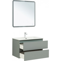 Aquanet Тумба с раковиной Вега 2.0 80 Flat подвесная мисти грин матовая