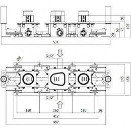 Скрытая часть для смесителя Paffoni Modular Box MDBOX001 285593