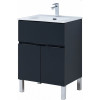 Aquanet Тумба с раковиной Алвита New 60 1 ящик 2 дверцы антрацит матовая