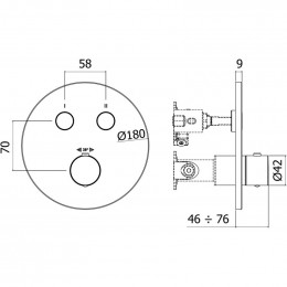 Смеситель для душа Paffoni Compact Box CPT018HGSP матовое золото