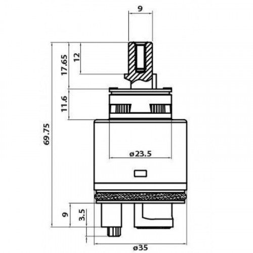 Картридж для смесителя Iddis 02ESC35i82 35 мм EcoStop, EcoControl керамика