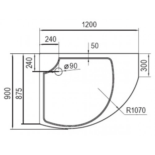 Cezares Душевой поддон TRAY-A-TRIUMPH-RH-120/90-15-W-L