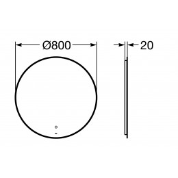 Зеркало Roca Luna 80см, ZRU9307558, с подсветкой