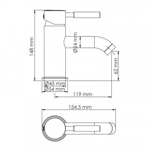 Смеситель для раковины WasserKRAFT Wern 4205 никель
