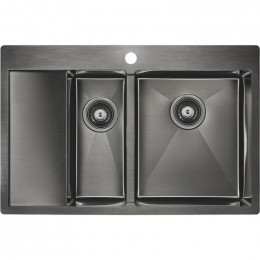 Мойка для кухни Paulmark Liga PM227851-GMR 78х51 вороненая сталь