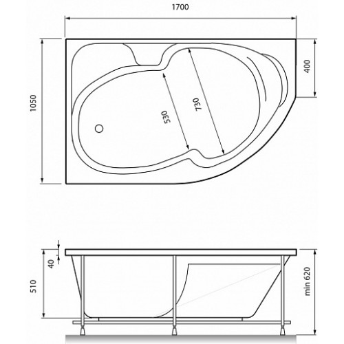Relisan Экран фронтальный Sofi 170x105 R/L