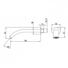 Излив для ванны Lemark LM8024С встраиваемый