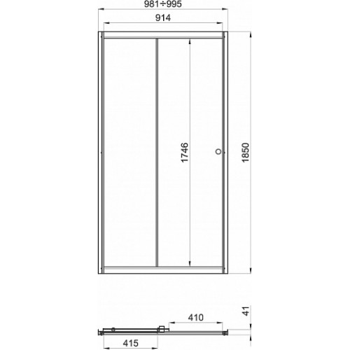 Triton Душевая дверь в нишу Слайд 100x185