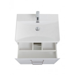 BelBagno Тумба с раковиной Due 50 подвесная Белый металлик ручки Матовый атласный никель