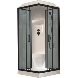 Royal Bath Душевая кабина HP RB 80HP6-GT-BL 80x80 стекло прозрачное профиль черный матовый