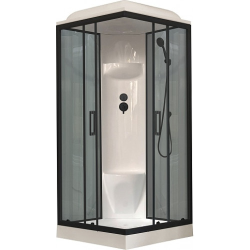 Royal Bath Душевая кабина HP RB 80HP6-GT-BL 80x80 стекло прозрачное профиль черный матовый