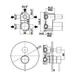 Смеситель для душа Paffoni Light LIG019HG золото