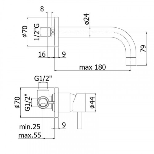 Смеситель для раковины Paffoni Stick SK006CR70 Хром