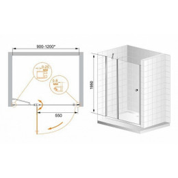 Cezares Душевая дверь в нишу ELENA-W-B-12-100-C-Cr