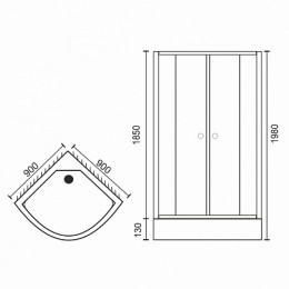 Royal Bath Душевой уголок RB 90HK-T-CH 900x900x2000