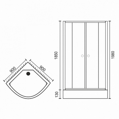 Royal Bath Душевой уголок RB 90HK-T-CH 900x900x2000