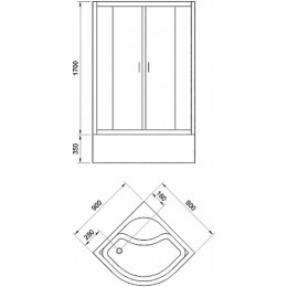 Royal Bath Душевой уголок RB 90СK-C-CH 100х100х205