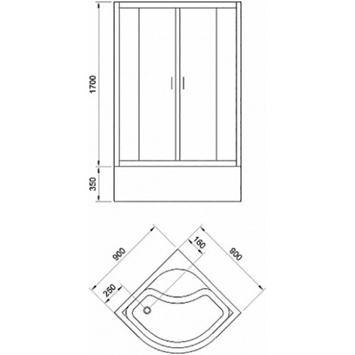 Royal Bath Душевой уголок RB 90СK-C-CH 100х100х205