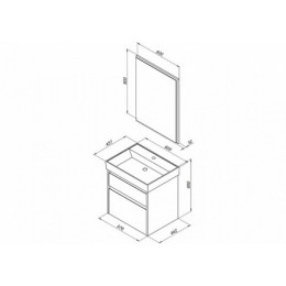 Aquanet Мебель для ванной Nova Lite 60 2 ящика, дуб рустикальный