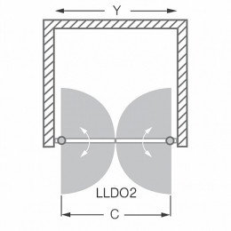 Roltechnik Двойные двери в нишу LLDO2/700 intima