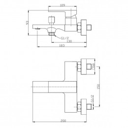 Смеситель для ванны BelBagno Romano ROM-VAS-CRM хром