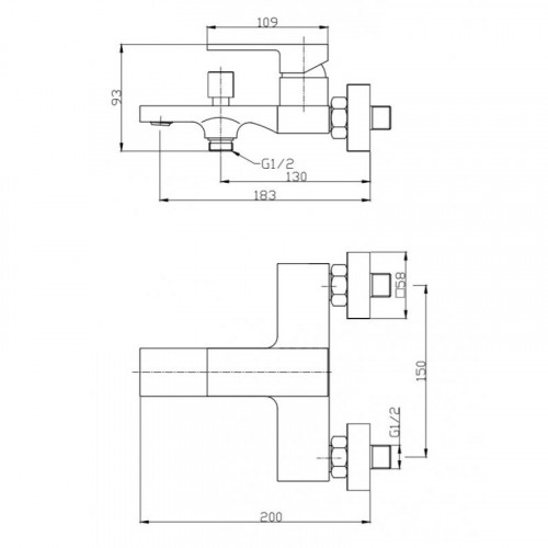 Смеситель для ванны BelBagno Romano ROM-VAS-CRM хром