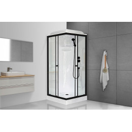 Royal Bath Душевая кабина HP RB 90HP1-T-BL 90x90 стекло прозрачное профиль черный матовый