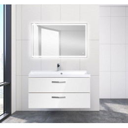 BelBagno Тумба с раковиной AURORA 1000 Bianco Lucido, ручки хром