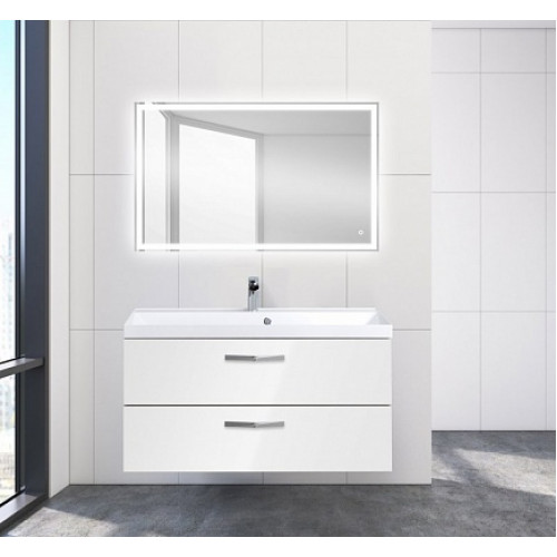 BelBagno Тумба с раковиной AURORA 1000 Bianco Lucido, ручки хром