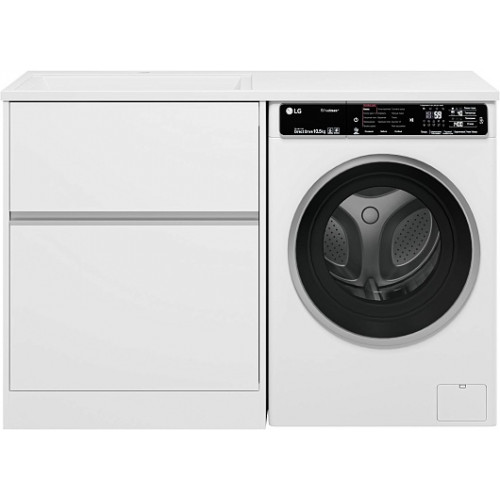 Misty Тумба с раковиной под стиральную машину Ингрид 130 L белая