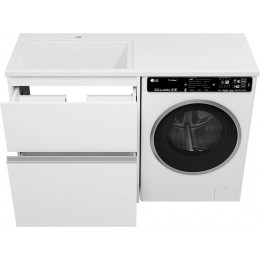 Misty Тумба с раковиной под стиральную машину Ингрид 130 L белая
