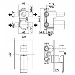 Смеситель для душа Paffoni Level LES018CR/M хром