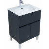 Aquanet Мебель для ванной Алвита New 60 1 ящик 2 дверцы антрацит матовая