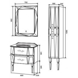 Зеркало 1Marka Brilliant/Cristal 70*90 Light, с подогревом