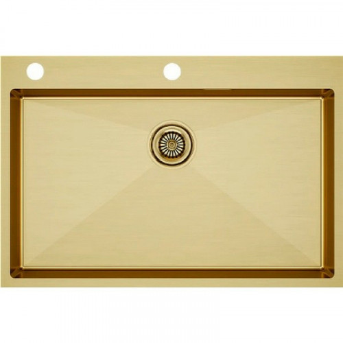 Мойка для кухни Paulmark Vast-Edge PM777551-BG 75x51 брашированное золото
