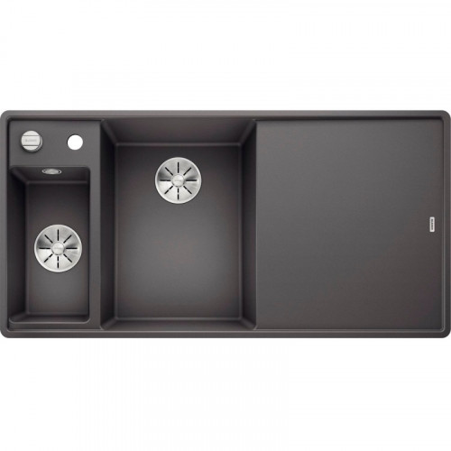 Кухонная мойка Blanco Axia III 6 S-F доска стекло чаша слева, темная скала