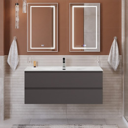 BelBagno Тумба с раковиной Kraft 120 подвесная Темно-Серый матовый с раковиной BB-8099-120
