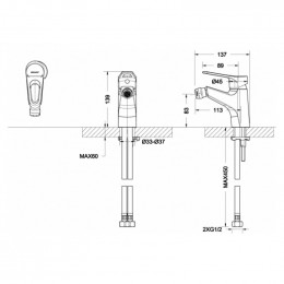 Смеситель для биде Bravat Eco-D F393158C хром