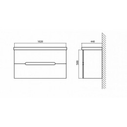 BelBagno Тумба с раковиной LUXURY 1050 Rovere Moro