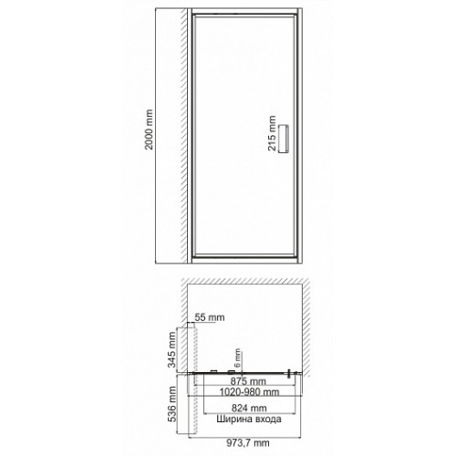 WasserKRAFT Душевая дверь Salm 27I12