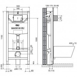 Инсталляция для унитаза Oli OLI120 Plus 154081 электроника