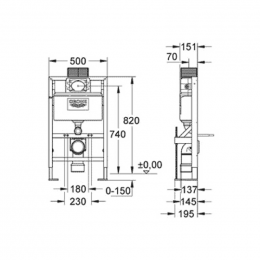 Инсталляция для подвесного унитаза Grohe Rapid SL 38587000 для подвесного унитаза