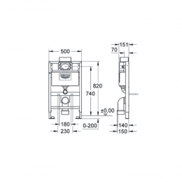 Инсталляция для подвесных унитазов Grohe Rapid SL 38526000