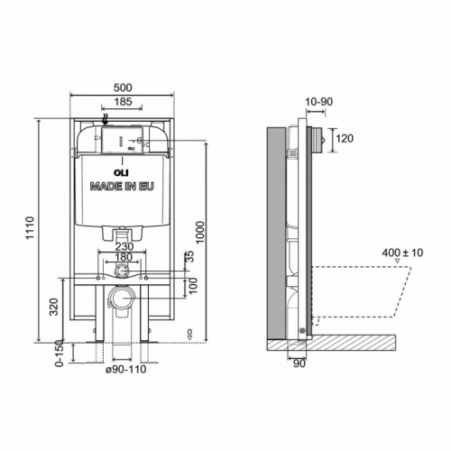 Инсталляция для унитаза Oli OLI74 Plus S90 601803 механическая