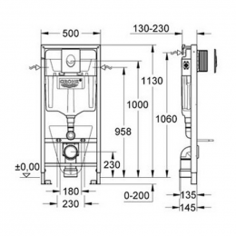 Инсталляция для подвесного унитаза Grohe Rapid SL 38750001