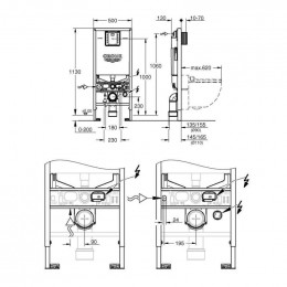 Инсталляция для подвесного унитаза Grohe Rapid SLX 39596000 без клавиши