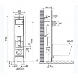Инсталляция для унитаза Oli Quadra 280490m Sanitarblock, механическая