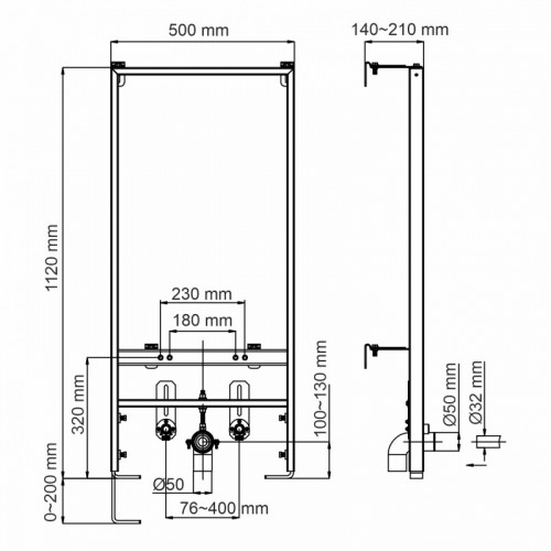 Инсталляция для биде WasserKRAFT Aller 10BDT.020