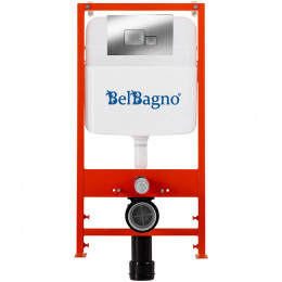 Комплект 2 в 1 Система инсталляции для унитазов BelBagno BB026 с кнопкой смыва BB071CR